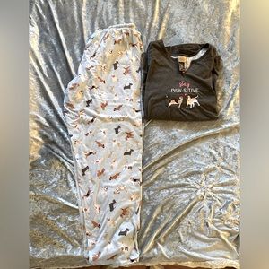 Women’s Pjs set with cute printed doggies